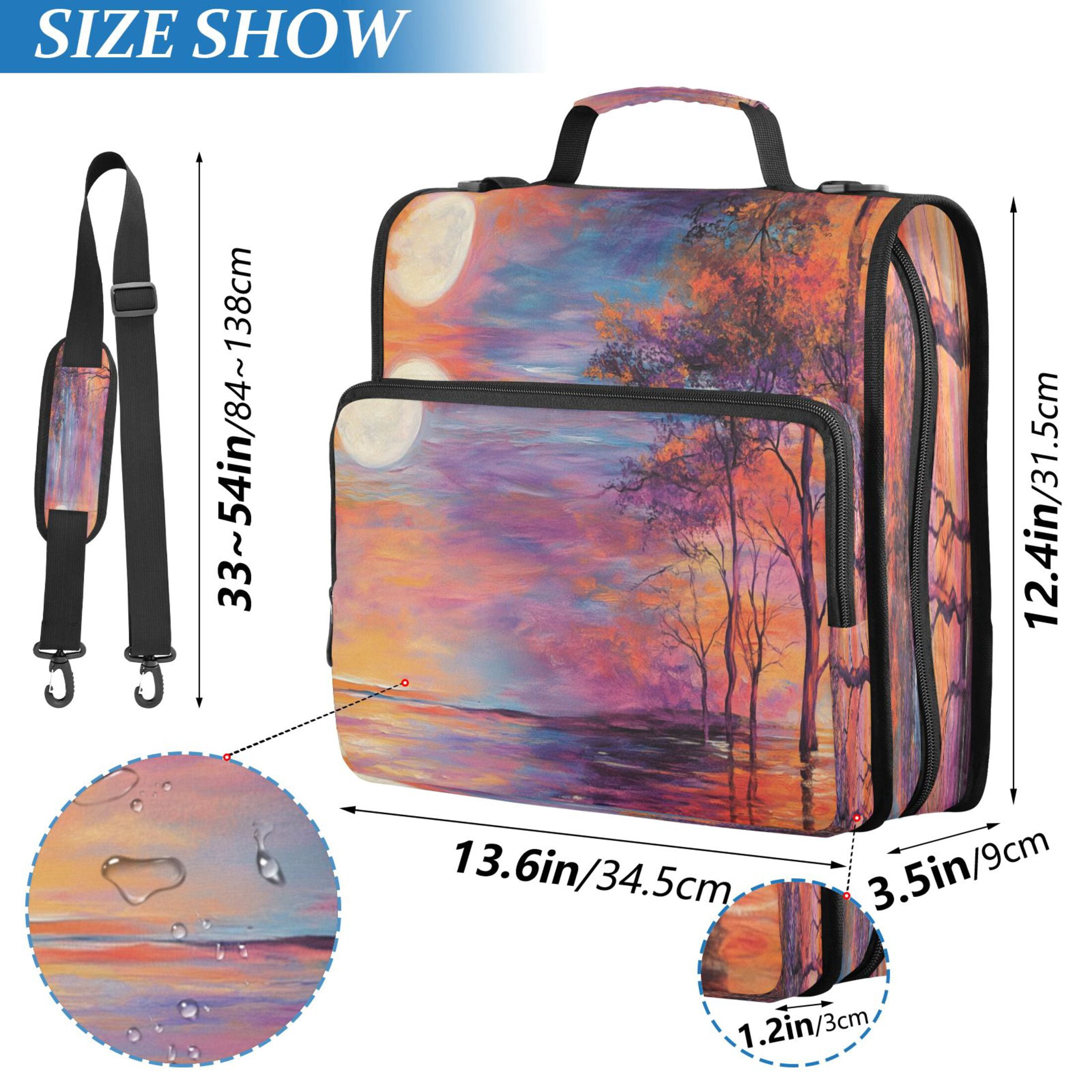 YAZAOO Zipper Binder trapper keeper Documents Organized Design Sunlit Harmony Printed