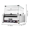thumbnail image 4 of VEVOR Hot Dog Roller, 30 Hot Dog 11 Rollers, Stainless Steel Sausage Grill Cooker, 1950W Hot Dog Machine with Bun Warmer,Cover, 3 Temp Control,Side Storage Box,Oil Drip Tray, for Home & Commercial, 4 of 10