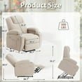 thumbnail image 7 of Lacoo Power Lift Recliner Chair with Massage Ergonomic Chair for Elderly with Infinite Position Side Pocket, Linen Beige, 7 of 7