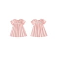 thumbnail image 2 of Cenuakty Toddler Baby Girl Summer Dress A Line Casual Solid Color Ruffled Trim Doll Collar Short Sleeve Dress, 2 of 9