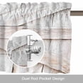 thumbnail image 6 of Farm Door Valance Curtain Village Beige Wood Plank Farmhouse Door Window Valances Rod Pocket Short Curtains Window Treatments for Kitchen Bedroom Bathroom Laundry 42" x 18", 6 of 9