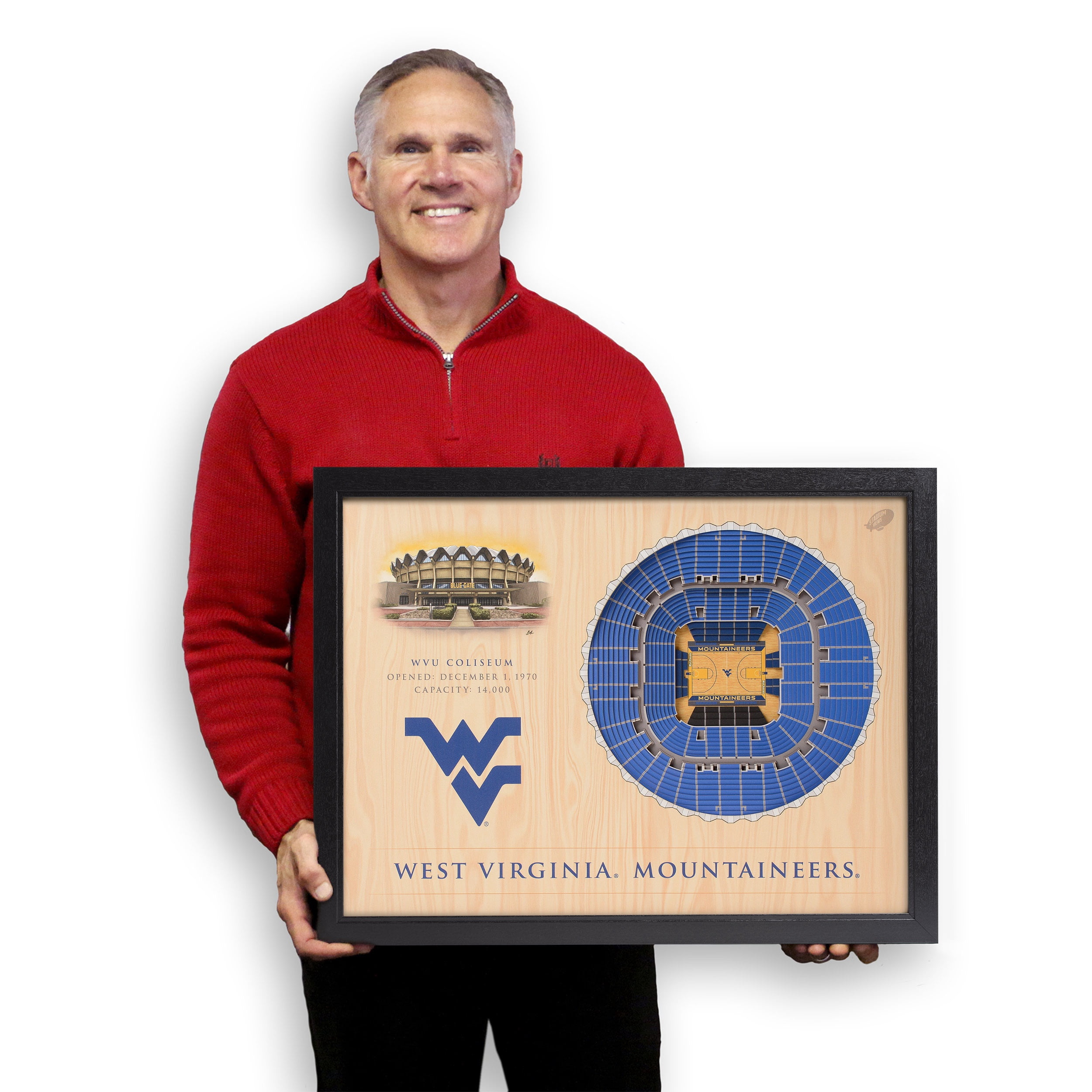 YouTheFan NCAA WV Mountaineers BB 25-Layer Stadiumview Wall Art