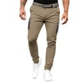 thumbnail image 3 of Zszcpp Work Pants Men Cotton Skinny Zipped Pocket Long Solid Color Design Business Trousers Casual Trouser, 3 of 8