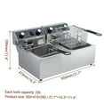 thumbnail image 5 of ChaoLink 6-10-12L Commercial Electric Deep Fryer Dual Tank w-Basket & Lid, Countertop Stainless Steel Deep Fryer for Large Tank French Fries, Onion RingsWith timer, 5 of 6