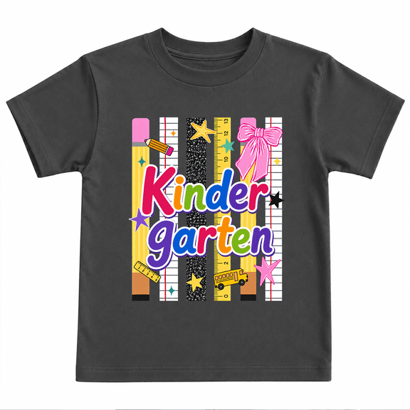 Godmerch Kindergarten Back to School Shirt for Kids Colorful School Icons Graphic T Shirt