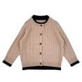 thumbnail image 1 of XIMIN Chandail Tricoté pour Enfants Filles Cardigan à Simple Boutonnage Col Rond Ouvert Bouton devant Manches Longues Vêtement d'Extérieur Confortable Hiver Vêtements Chauds Épais, 1 of 6