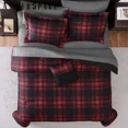 thumbnail image 4 of Amberspace Plaid Design 5-piece Bed in a Bag Comforter Set with Sheets,Red,Twin XL, 4 of 8