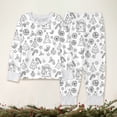thumbnail image 5 of AWZXDE Boys Christmas Coloring Pajama Set Long Sleeve Crew Neck Top And Jogger Pants Line Art Print Sleepwear For Holiday Creative Activity, 5 of 8