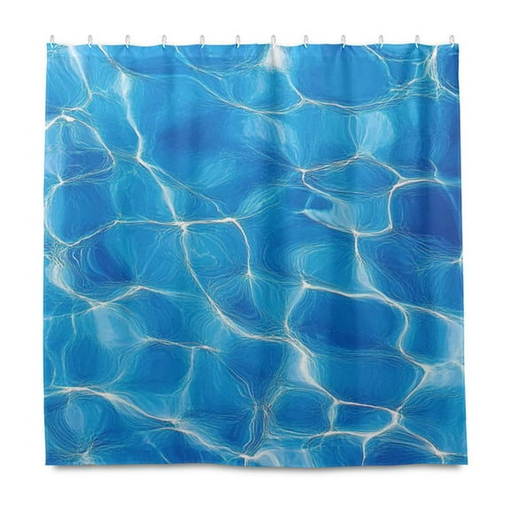 Blue Water Ripples Shower Curtain Liner 72x72 Inch Waterproof Shower Curtains Decorative Bathroom with 12 Pack Hooks