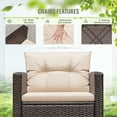 thumbnail image 3 of Homall 3 Piece Patio Furniture Set, Outdoor Rattan Chair with Cushion and Coffee Table, Patio Bistro Set for Balcony, Garden, Porch, Beige, 3 of 6