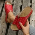 thumbnail image 5 of eczipvz Walking Shoes Women Ladies Fashion Summer Rhinestone Decorative Pullover Toe Buckle Flat Sandals,Red, 5 of 5