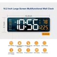 thumbnail image 3 of GHSDFBB Digital Wall Clock Large Display, 16" Large Wall Clocks with Remote Control for Living Room Gym Shop Warehouse Office Garage Decor, Auto Brightness Dimmer Reloj De Pared with Date Week T, 3 of 7
