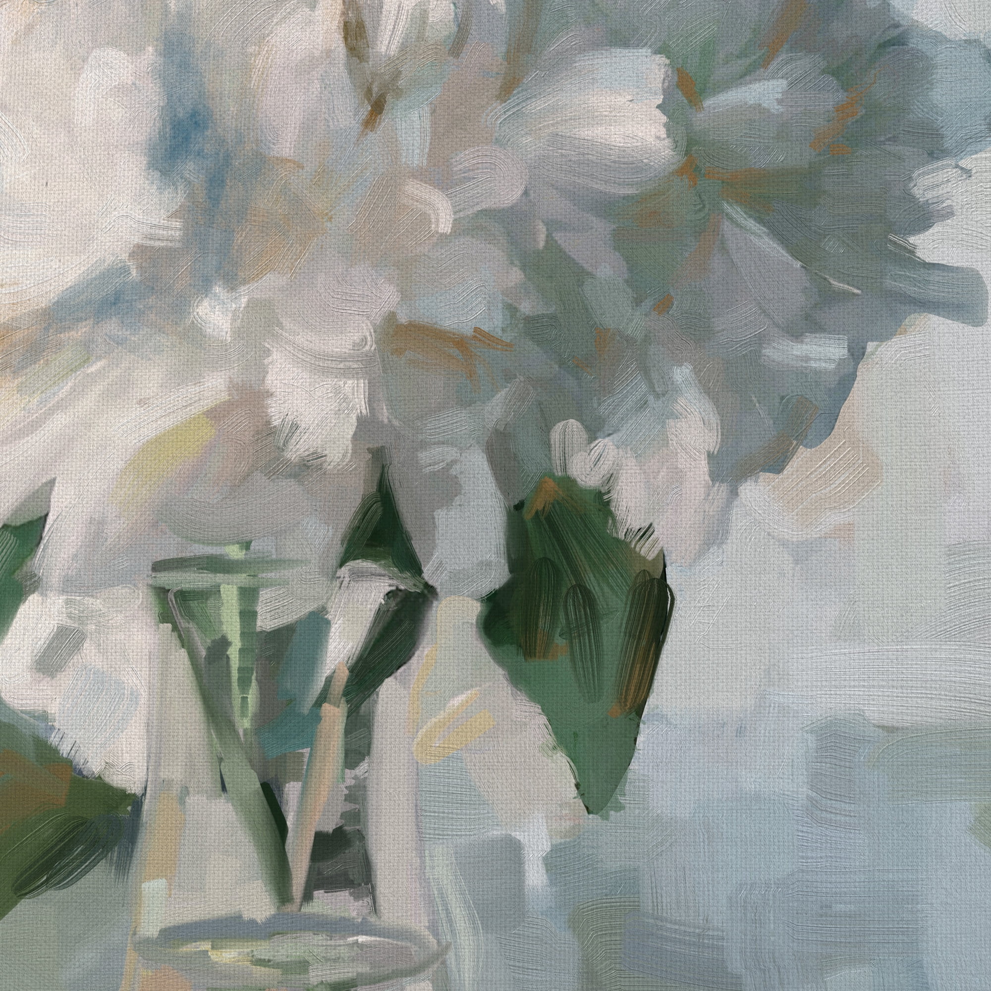 Masterpiece Art Gallery White Flower Bouquet Selections II by Studio Arts Canvas Art 30" x 30"