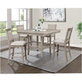 thumbnail image 6 of 47.8" Square Counter Height Dining Table with Lazy Susan, Faux Marble Top & Storage Shelf, Antique Gray Finish, 6 of 6