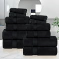 thumbnail image 2 of Superior Zero Twist Cotton 12 Piece Assorted Towel Set, Black, 2 of 11