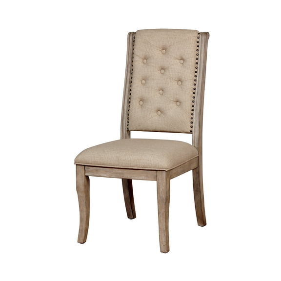 Furniture of America Aggate Padded Dining Chairs - Set of 2, Natural Tone