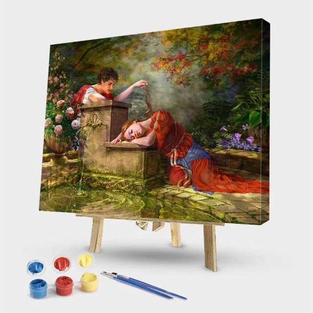 Cuadros Decorativos Pintura DIY de 40x50cm por númerospintura pintada a mano acrílica junto al agua para niño y niña