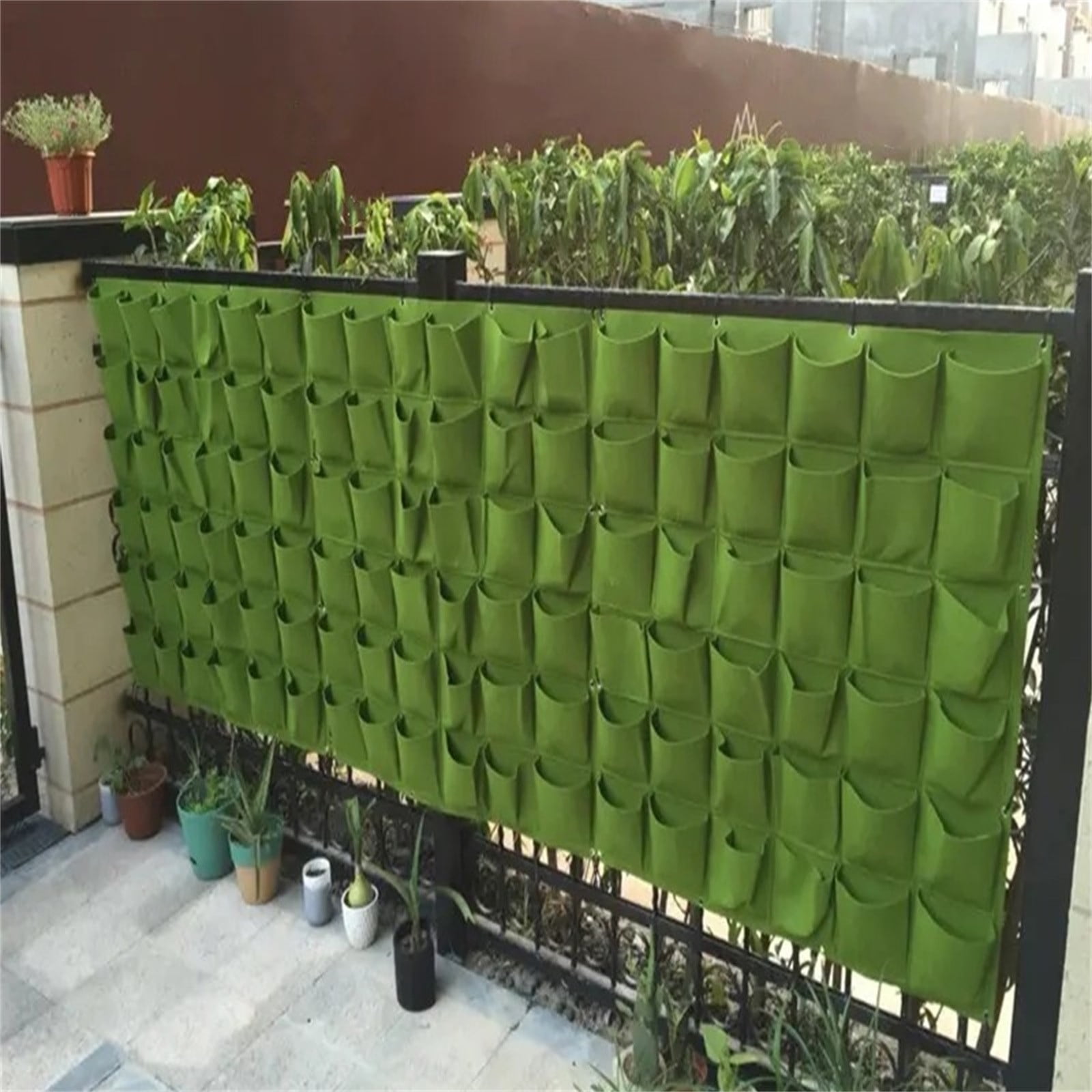 UTXQFD Fence Hanging Planters Garden Grow Bags, Vertical Hanging Plant Holder Bag for Fence Yard Doorway Garden, Black Wall Planters for Indoor Plants