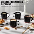 thumbnail image 5 of Vesteel Coffee Mugs Set of 4, 12oz Ceramic Coffee Cup with Handle, Modern Stoneware Mugs for Latte, Cappuccino, Cocoa, Dishwasher & Microwave Safe, Matte Black, 5 of 8