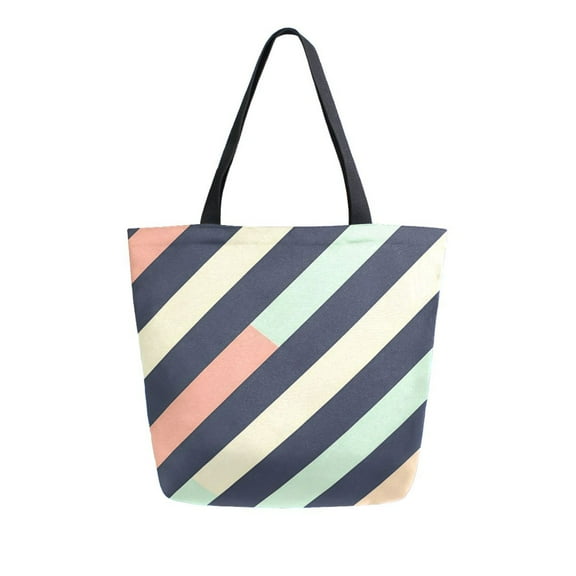 FORMRS Womens Canvas Tote Bag with Zipper Inner Pocket Shoulder Handbag, Isometric Green