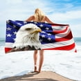 thumbnail image 2 of Dmlowu 4th of July Decorations Beach Towel 28x55" Patriotic Personalized Beach Towels Soft Quicker Dry Sandproof Independence Day Beach Blanket for Outdoor Travel Swimming Pool, 2 of 7