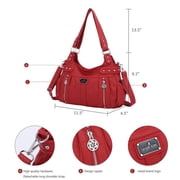 Angel Kiss Multi pocket womens shoulder bag with detachable straps