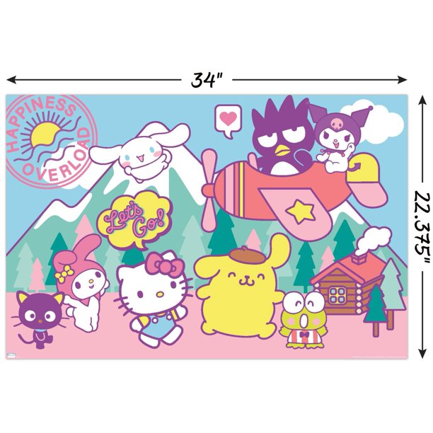Hello Kitty and Friends - Happiness Overload Wall Poster, 22.375