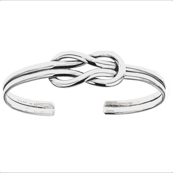 Ritastephens Love knot bangle Bracelet Mariner knot bangle adjustable Real Sterling Silver 925