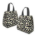 thumbnail image 2 of Daisy Pioneer Flower Black Pattern Insulated Lunch Bag for Women Men, Large Portable Soft Cooler Tote, Thermal Food Storage Bag with Pearl Cotton, 8.66L, 8.75"x5.75"x9.5", 2 of 6