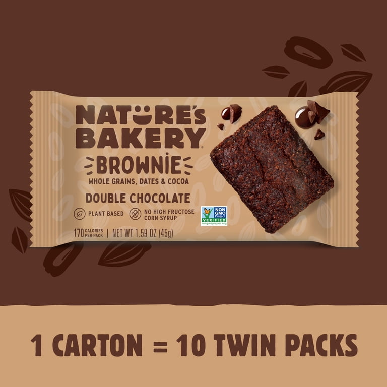 Nature's Bakery, Double Choc Brownie, Twin Packs, 1.59 oz, 10 Count