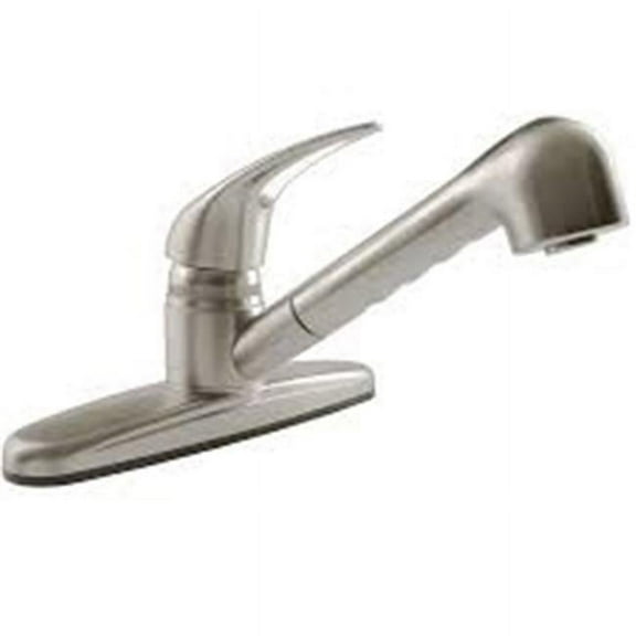 Non-metallic Pull-out RV Kitchen Faucet - Brushed Satin Nickel