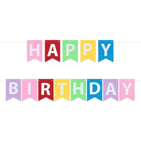 Happy Birthday Felt Garland by Celebrate It – Assorted Colors – 8ft Banner Kit with Letters & String – 15 Pieces per Pack – 12 Pack