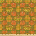 thumbnail image 2 of Ambesonne Thanksgiving Fabric by the Yard Upholstery, Pumpkin Illustrations, 1 Yard, Earth Yellow and Vermilion, 2 of 5