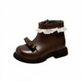 thumbnail image 2 of Girls Short Dress Boot with Lace Decoration Thick Bottom Solid Classic Trendy Dreesy Cute Comfy Cozy Soft Winter Warm Non Slip Girls Riding Boots, 2 of 6
