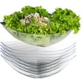 thumbnail image 3 of Exquisite 12 Extra Large Plastic Salad Bowls (128oz) - With 12 Each Serving Forks and Spoons - 36 Count Serving Bowl combo, 3 of 13