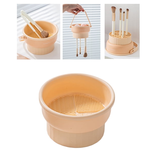 Clean Makeup Brush Cleaning Case, Makeup Brush Organizer, Makeup Brush Cleaner, Brush Cleaning Mat, Multiuse Make Up Brushes Cleaning Bowl