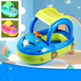 thumbnail image 2 of POINTERTECK 80 x 68 x 60cm Baby Sunshade Inflatable Swim Float Boat Swimming Pool Ring Raft with Sunshade Canopy for Baby Toddler Kids Infant Water Development Toys, 2 of 2