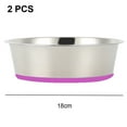 thumbnail image 2 of 2 Pack Stainless Steel Dog Bowls, Anti-Skid Metal Dog Bowls With Rubber Base, Food Water Basic Bowls Silicone Pet Bowl - 18Cm, 2 of 5