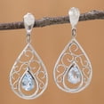 thumbnail image 4 of NOVICA Blue topaz dangle earrings, 'Inspired Elegance', 4 of 7