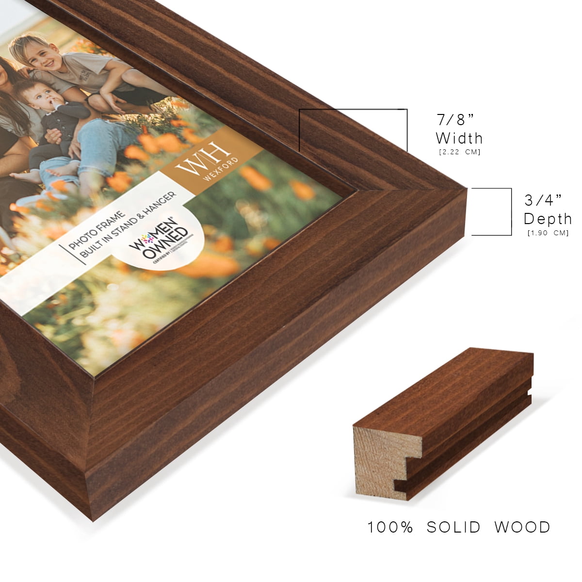 Wexford Home Woodgrain 5" x 7" Chestnut Picture Frame (Set of 6)