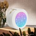 thumbnail image 6 of Yiaed Multicolor Glitter Print Travel Jewelry Case Bridesmaid Gift Boxes Jewelry Travel Organizer Small Round Jewelry Box Mini Storage-White, 6 of 7
