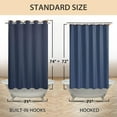 thumbnail image 5 of No Hook Navy Blue Shower Curtain Soft Microfiber & Waterproof - Fabric Shower Curtain or Liner Washable, Hotel Cloth Shower Curtain, Navy Blue, 71x74, 5 of 5