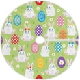 thumbnail image 1 of FMSHPON Easter Tree Skirt Colorful Eggs Bunny Xmas Christmas Tree Skirt Stand Mat for Holiday Party Decoration Indoor Outdoor 36 inches, 1 of 6