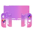 thumbnail image 4 of Replacement Clear Atomic Purple Rose Red Backplate Housing w/ Colorful Buttons for Nintendo Switch, 4 of 9