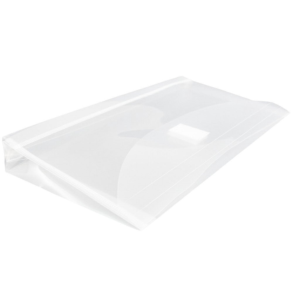 JAM Paper Plastic Expansion Envelopes, Hook & Loop Closure, #10 Booklet Wallet, 5 1/4 x 10, 1 in Expansion, Clear, 3/Pack