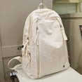 thumbnail image 7 of HJYCHN Backpack for Japanese Style Solid Color Lightweight Computer Daypack for College Girls High School Kids School Backpacks White One Size, 7 of 7