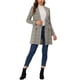 thumbnail image 2 of Abrigo de doble botonadura de manga larga con solapa de cuadros para mujer Chic Inspire L Beige, 2 of 6