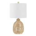 thumbnail image 4 of SAFAVIEH Oroya 23 in. Coastal Light Brown Rattan Table Lamp with White Cotton Shade, 4 of 6