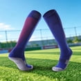 thumbnail image 2 of Miaoju Soccer Softball Baseball Football Socks School Crew Dress Socks for Youth Kids Boys and Girls Ages 4 to 16 Knee High Sport Athletic Socks, Dark Blue2 One Size, 2 of 5
