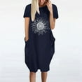 thumbnail image 1 of Jusqu'à 65 % de Réduction! Robes de Mode Été pour Femmes 2024 Grande Taille Robe Décontractée Ample Imprimé Tournesol Manches Courtes Col en V, 1 of 5